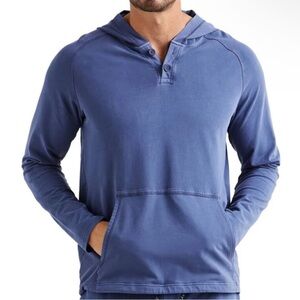 RHÔNE Bolinas Beach Poncho Hoodie Blue Medium